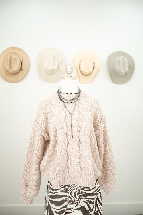 Braided Knit Sweater