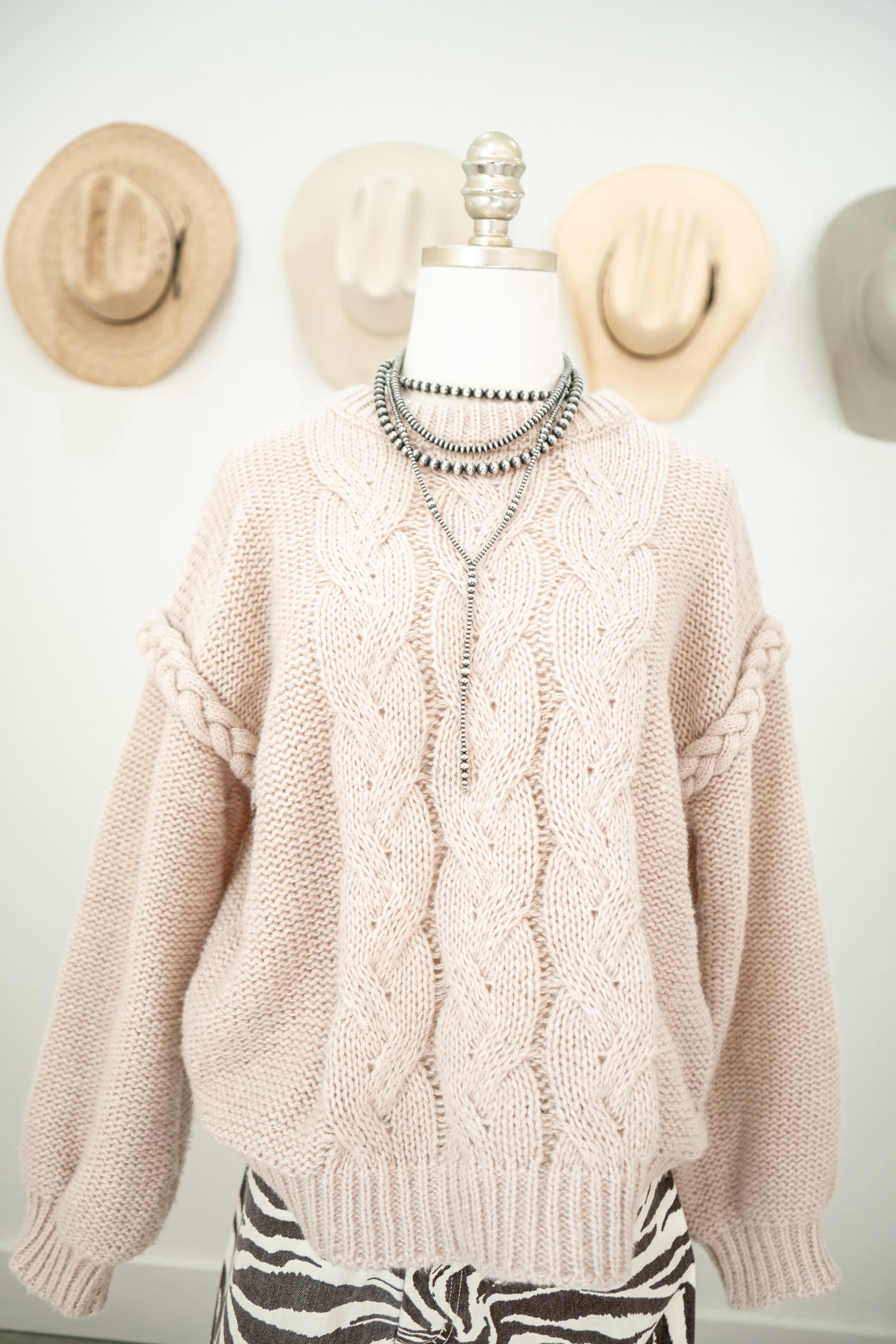 Braided Knit Sweater