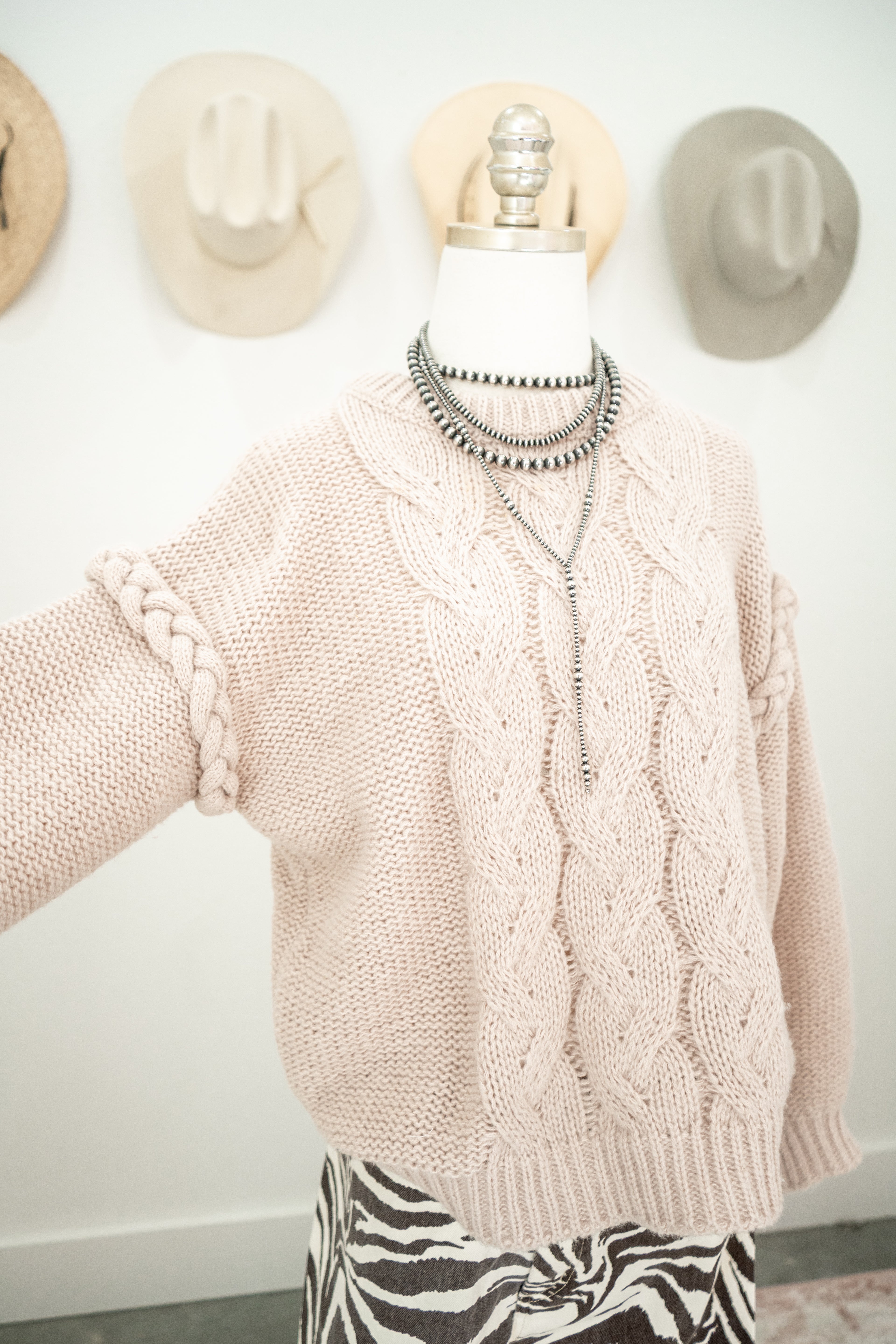 Braided Knit Sweater